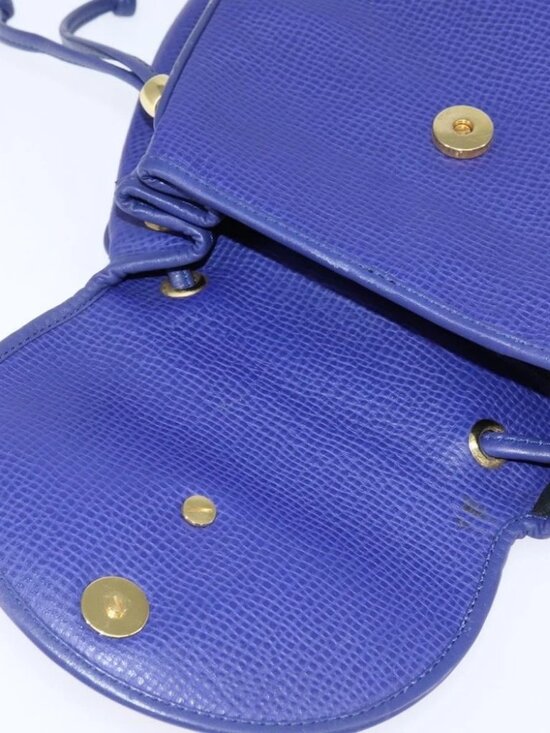 Christian Dior Backpack Leather Blue Gold Auth main image 10